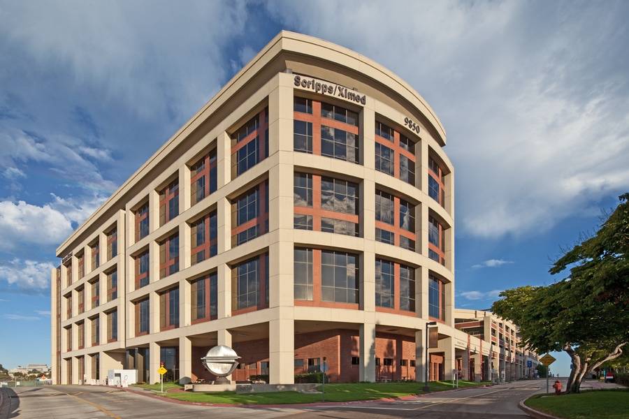The exterior of the Scripps/Ximed Building off I-5 and Genesee Avenue, home to Scripps Center for Executive Health.