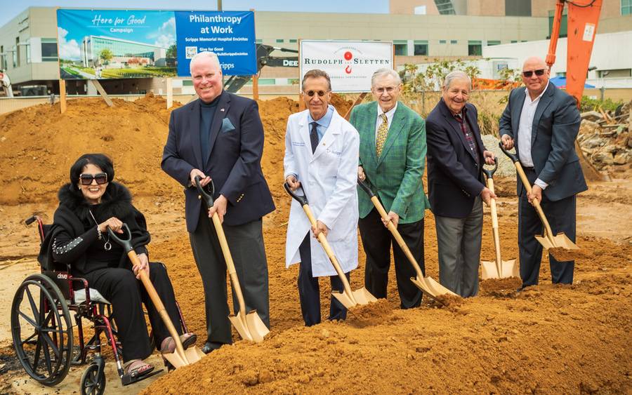 Dignitaries at groundbreaking event for new Luzardi Tower at Scripps Memorial Encinitas.