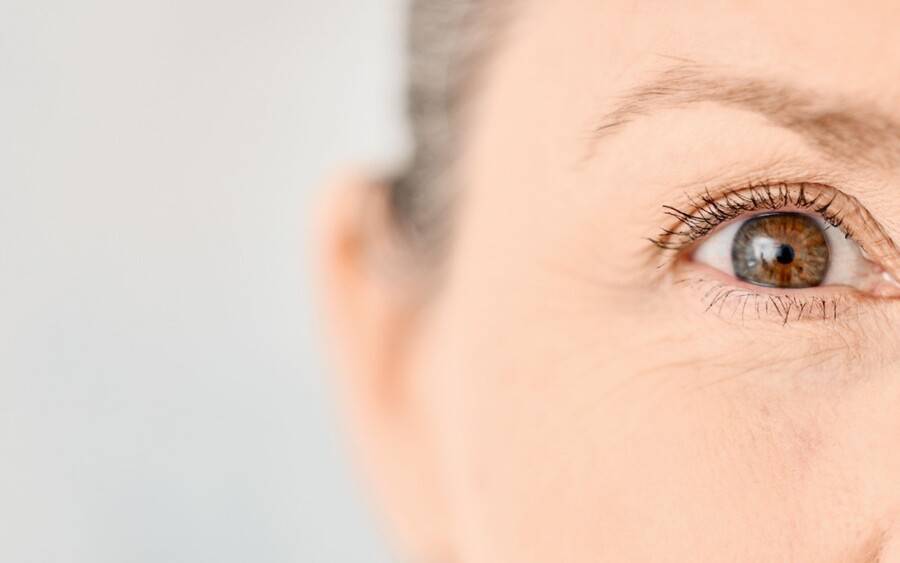 An older adult with eye floaters.