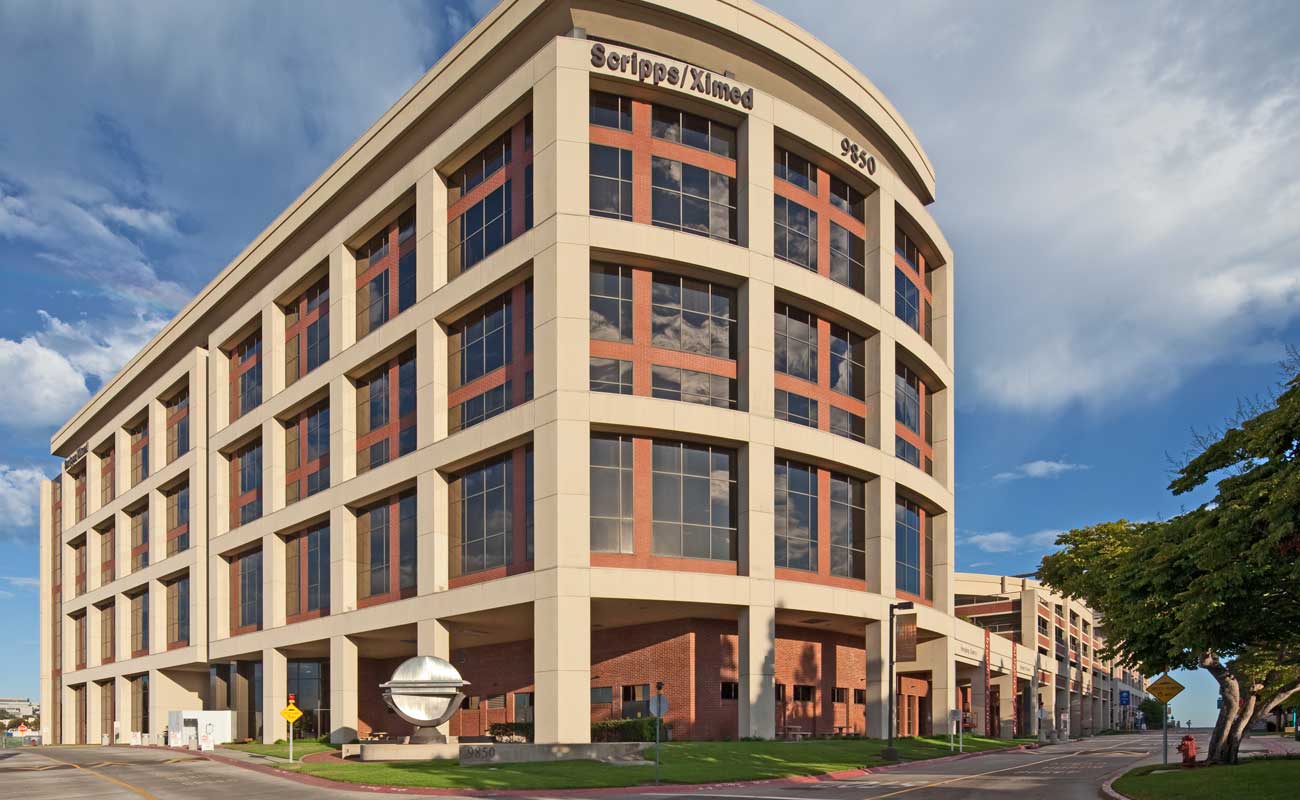 The exterior of the Ximed Building off I-5 and Genesee Avenue in La Jolla, home to Scripps Ambulatory Surgery Center.
