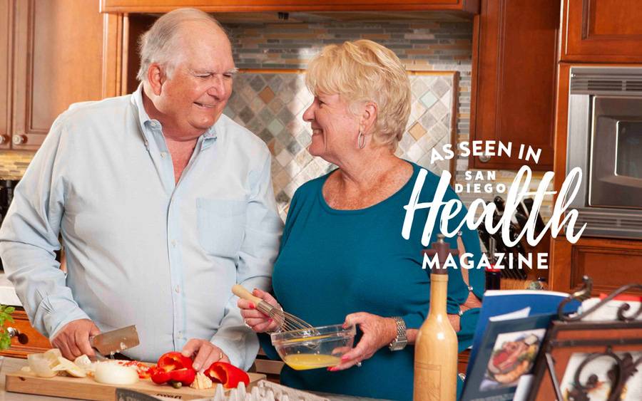 John Taylor and his wife prepare a Thanksgiving meal after minimally invasive surgery to remove a brain tumor restored his vision. SD Health Magazine