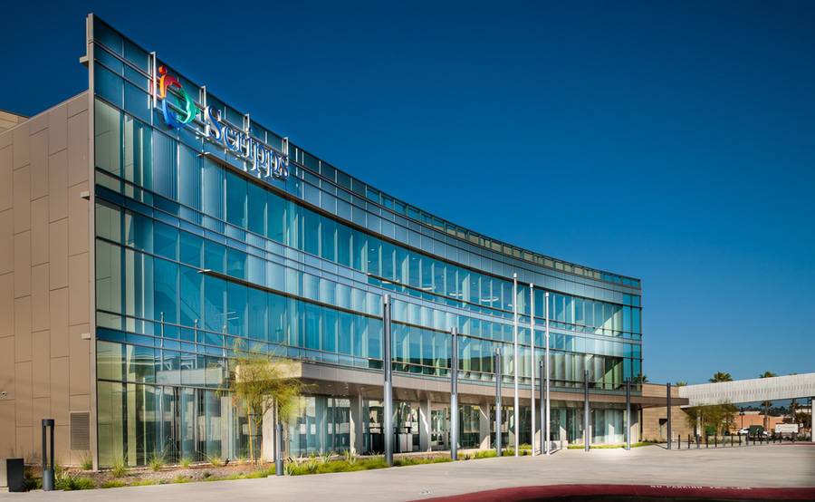 A view of the outside of Scripps Coastal Medical Center Jefferson from the left.
