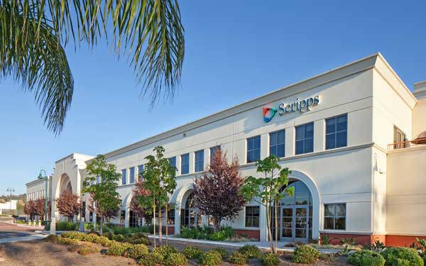 The exterior of Scripps Coastal Medical Center in Oceanside, off Highway 76.